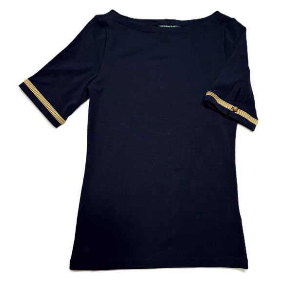 Ralph Lauren boatneck, NWT Blue embossed buttons for signature Lauren style - Picture 4 of 11